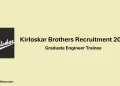 Kirloskar Brothers Recruitment 2026