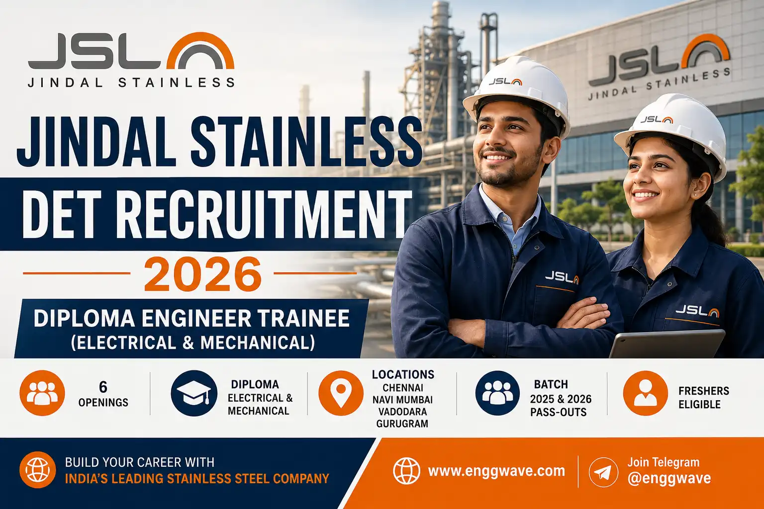 Jindal Stainless DET Recruitment 2026 Diploma Engineer Trainee Jobs