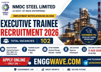 NMDC Steel Executive Trainee Recruitment 2026 Notification for 102 Posts