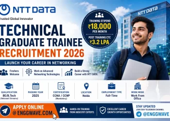 NTT DATA Technical Graduate Trainee Recruitment 2026 for BE BTech Freshers with CCNA or CCNP Certification
