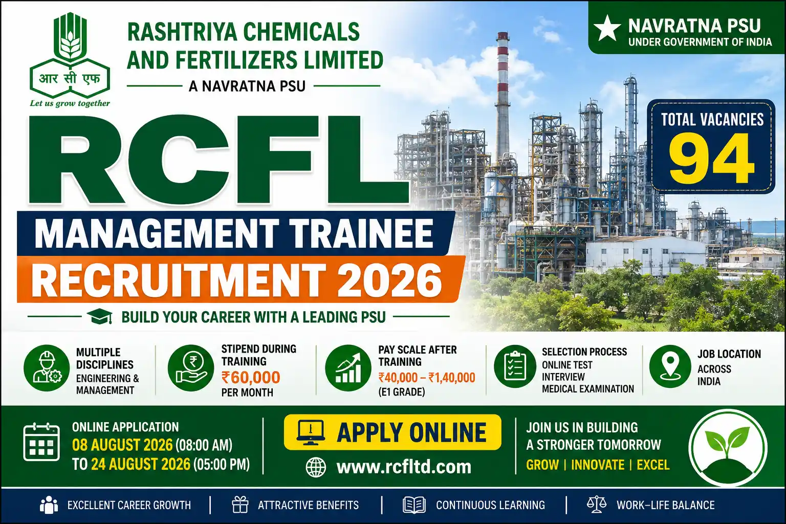 RCFL Management Trainee Recruitment 2026 Notification for Management Trainee Posts