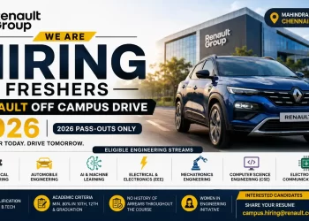Renault Off Campus Drive 2026 for 2026 B.E./B.Tech freshers in Chennai